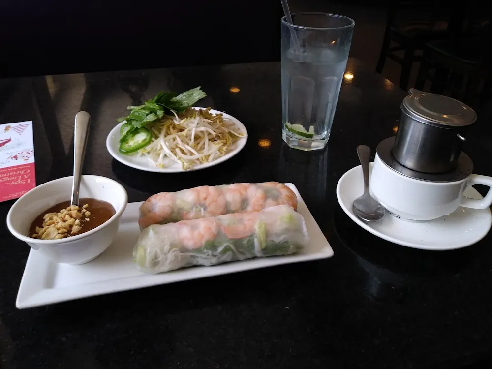 Shrimp Summer Roll and Coffee